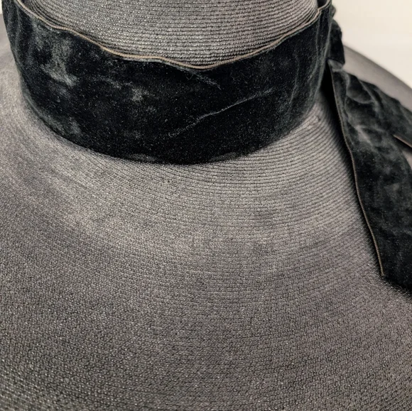 Black Hat Velvet Ribbon By Alma Hats Of Oakland California 